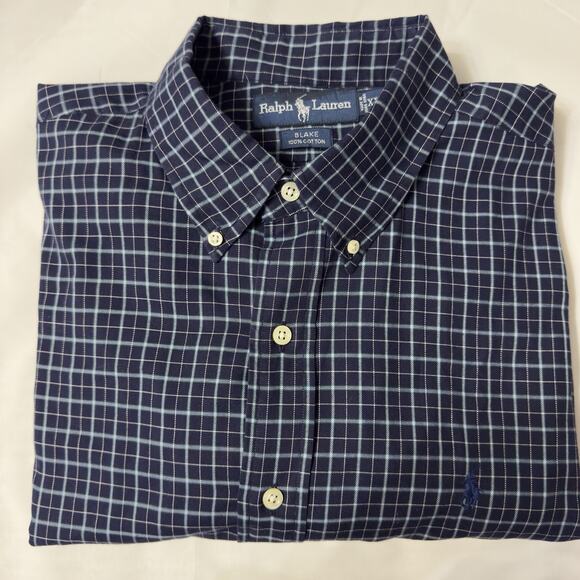 Ralph Lauren Men's Navy Checkered Shirt - Picture 7 of 7